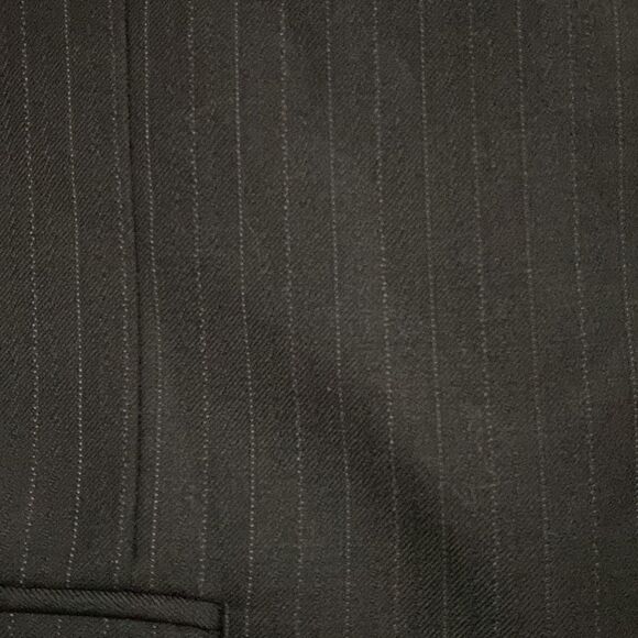 Sean john fine tailored mens 3 button blazer black pinstripe 44S sport coat wool - Picture 11 of 14
